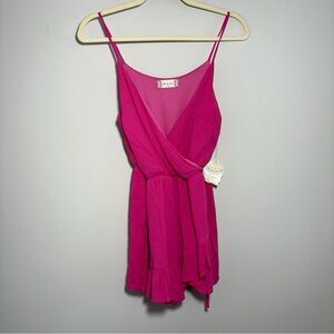 Altar’d State Hot Pink Faux Wrap Romper – Size XS (NWT)